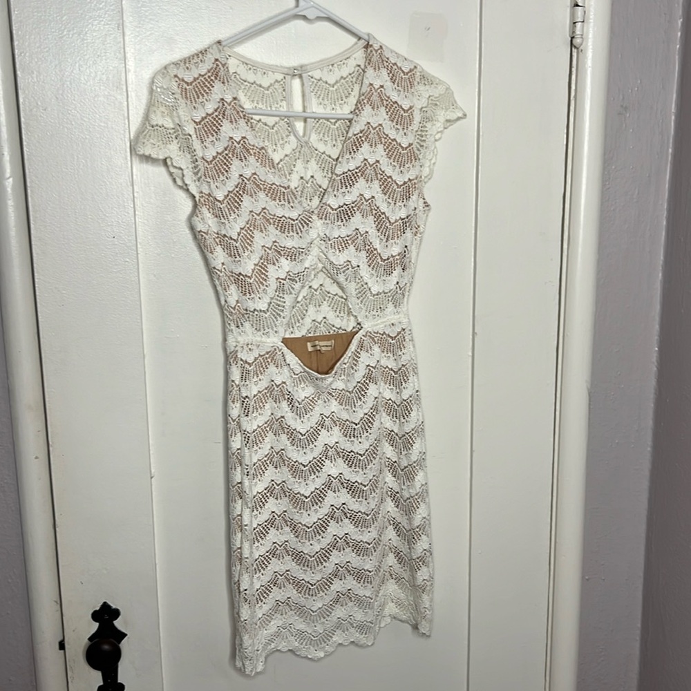 Nightcap White knit mini dress